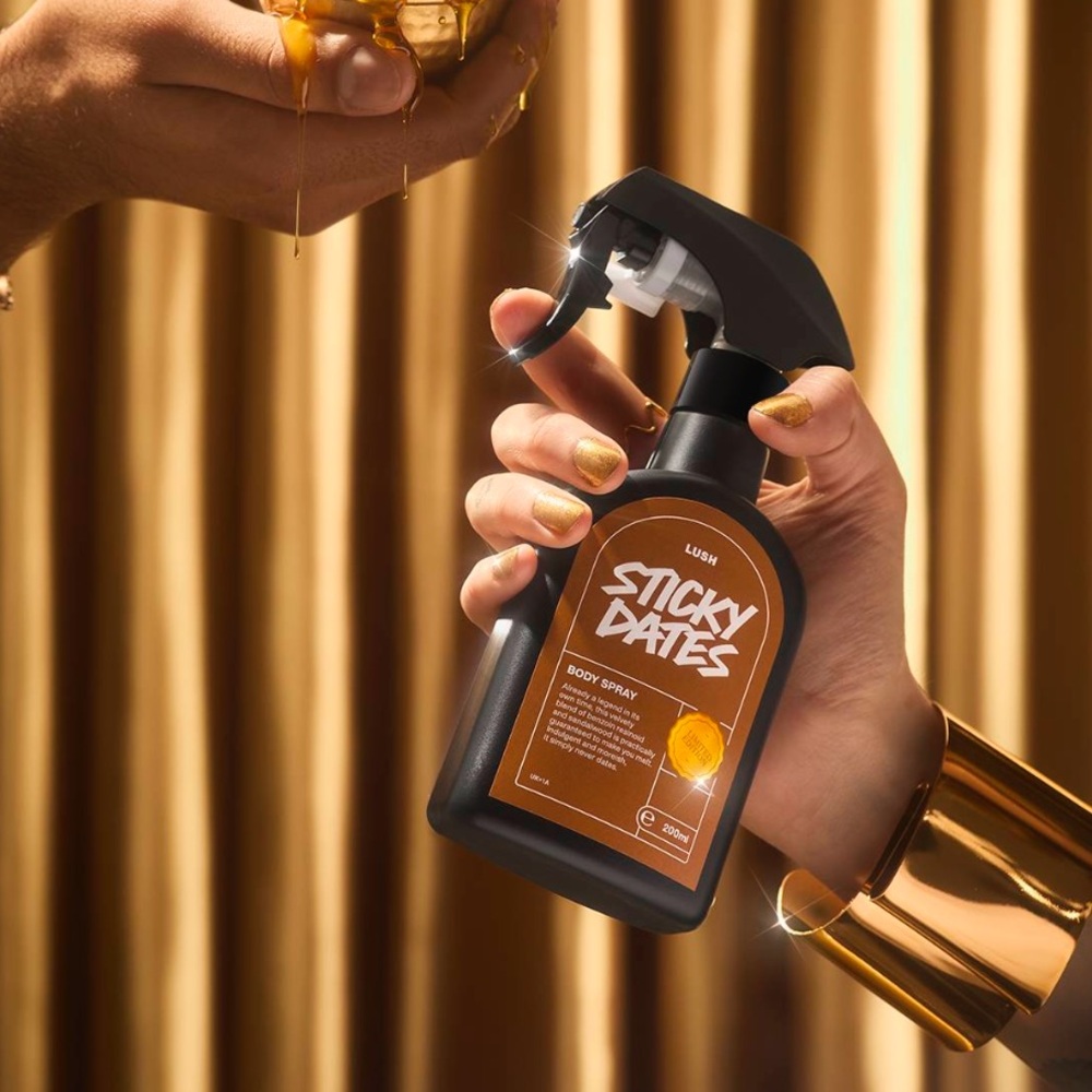 Sticky dates body spray lush!